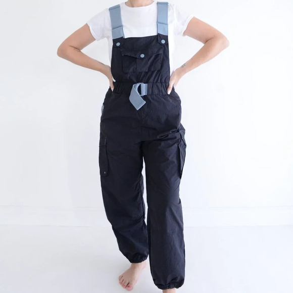 Free People FP Movement Navy Onesie Jumpsuit Overalls  Small - Picture 1 of 16